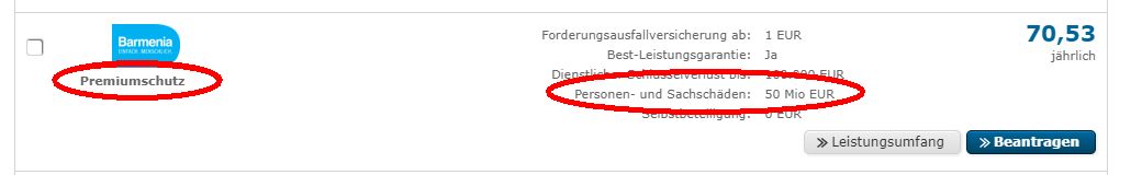 Barmenia Haftpflichtversicherung Premium