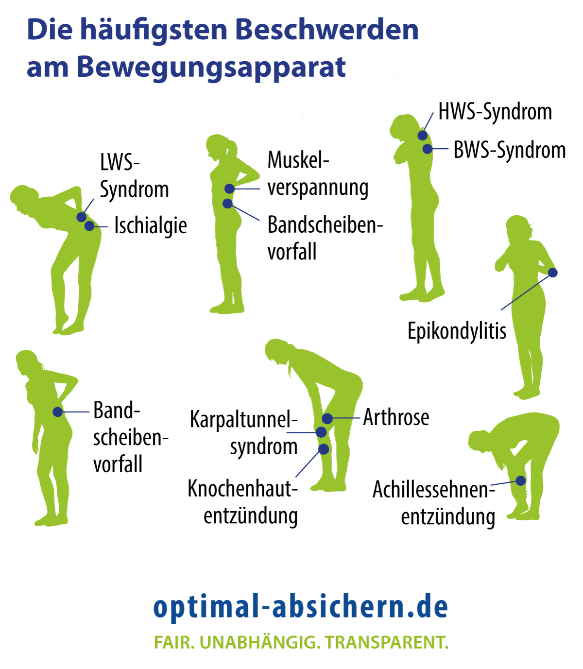 Die häufigsten Beschwerden am Bewegungsapparat