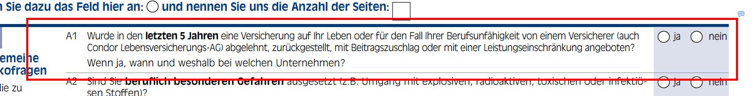 Antrag der Condor - Ablehnungen und ERschwernisse müssen angegeben werden