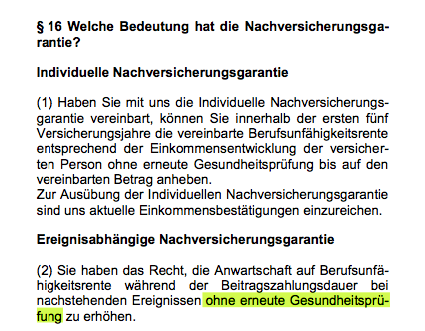 Nachversicherung Regelung des Volkswohlbundes zur Risikoprüfung